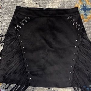 Velvet black mini skirt